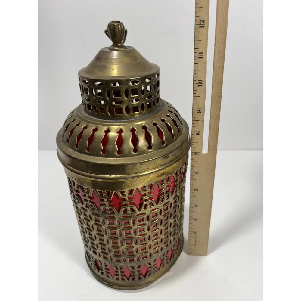 Vintage‎ Brass Moroccan Moorish Hanging Pendant Lamp Incomplete